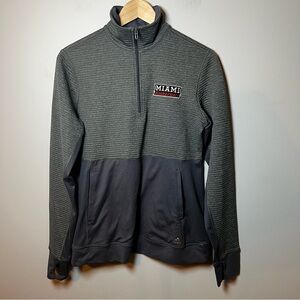 Adidas Miami Basketball 1/4 Zip Pullover Women’s M Black Gray Polyester Stretch